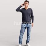 Animated 040-1821 OS1 Man Talking Phone