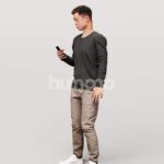 Animated 042-2187 OS2 Man Standing with Phone
