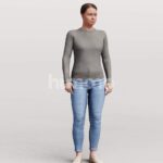 Animated 043-3378 SL1 Woman Standing Listening